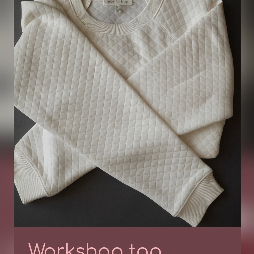 Cream Quilted Sweatshirt